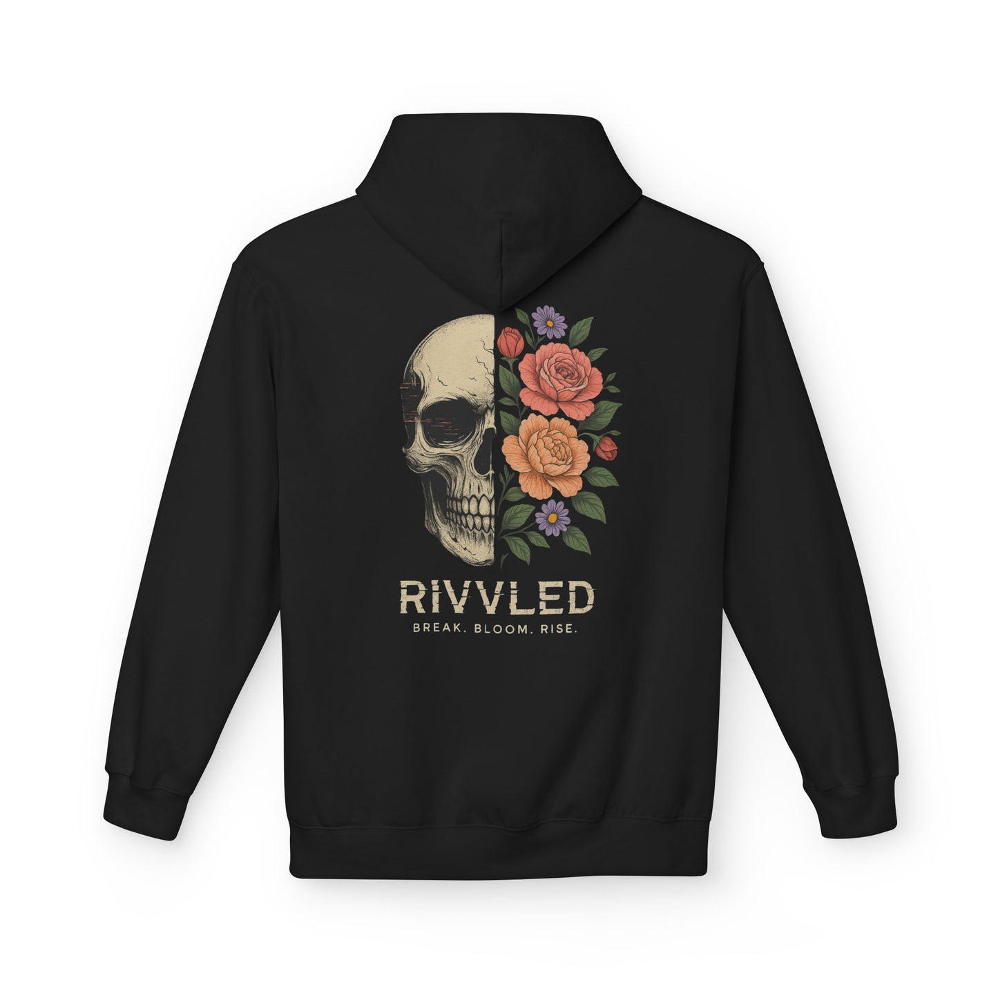 Floral Skull Fleece Hoodie | Rivvled