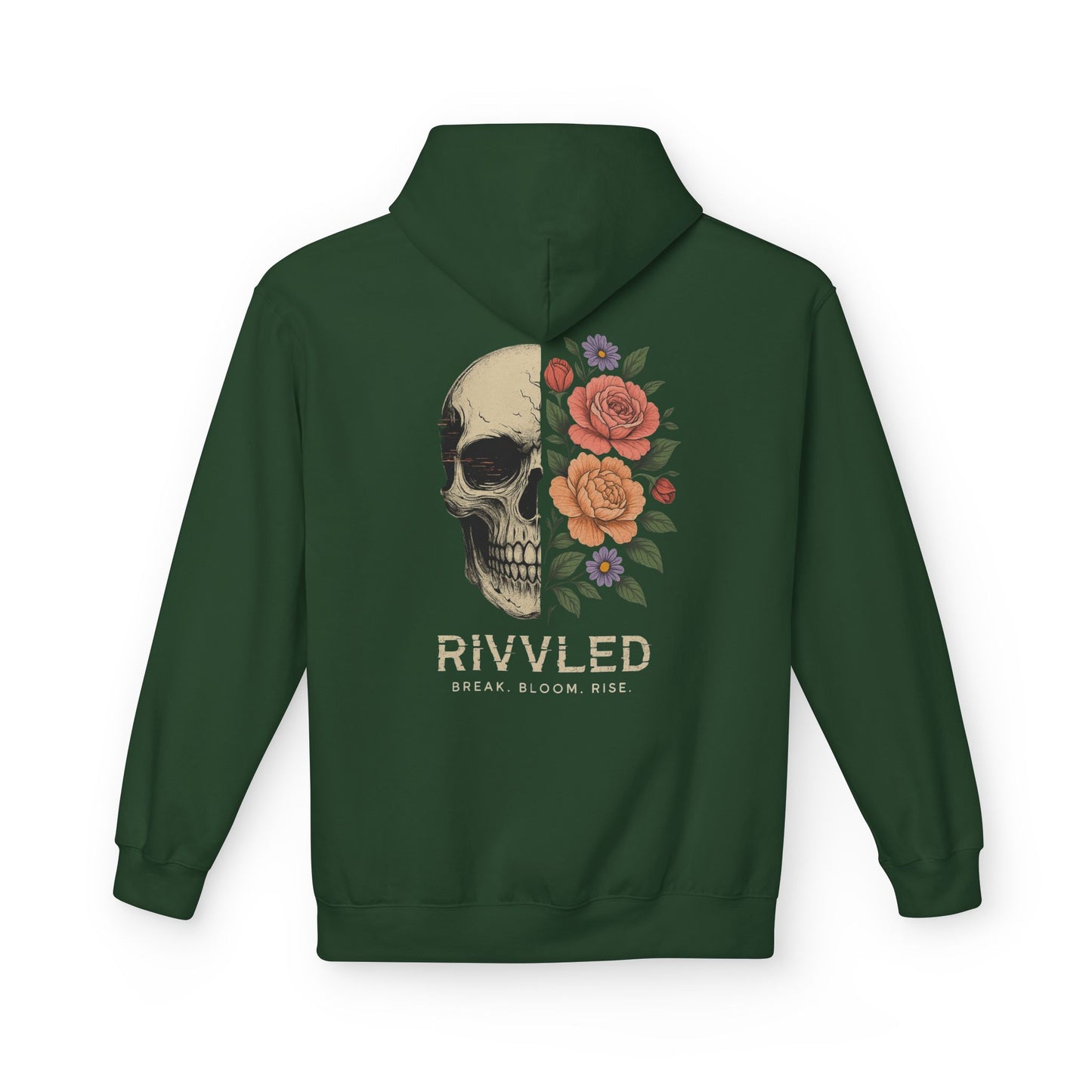 Floral Skull Fleece Hoodie | Rivvled