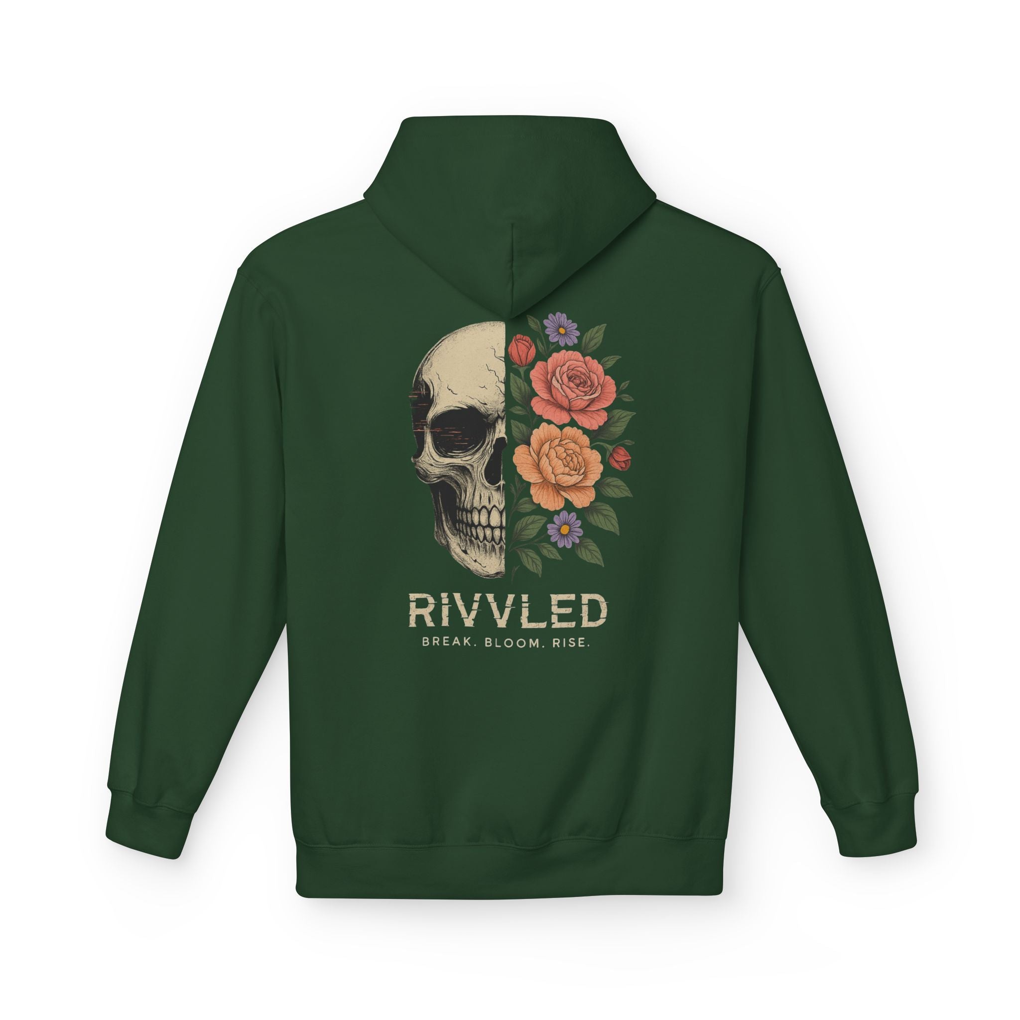 Floral Skull Fleece Hoodie | Rivvled